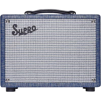 Supro 1605RJ 64 Reverb 5W 1x8 Tube Guitar Combo Amp Regular Blue image 2