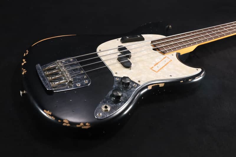 Fender JMJ Road Worn Mustang Bass Black 956 image 1