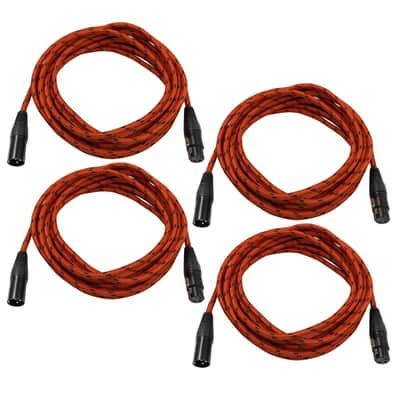 20 Foot 20' Female to Male XLR Microphone Mic Speaker Audio Cable Red 4 Pack image 1