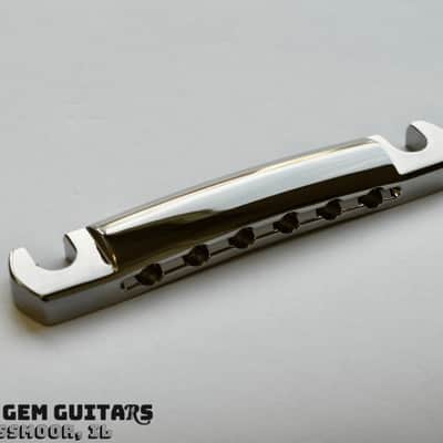 New! Gibson OEM Stoptail Tailpiece with Studs Nickel Finish fits Les Paul Standard, ES-335, SG Standard Stop Tail image 9