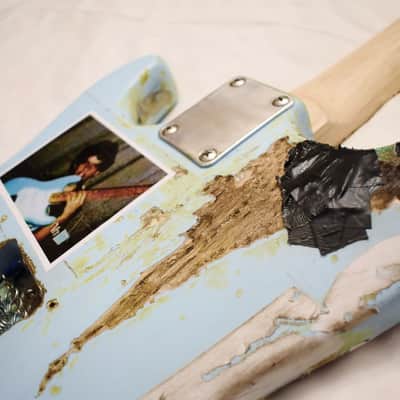 Billie Joe Armstrong Blue Electric Guitar BJ Replica Relic and Gig Bag Green Day image 11