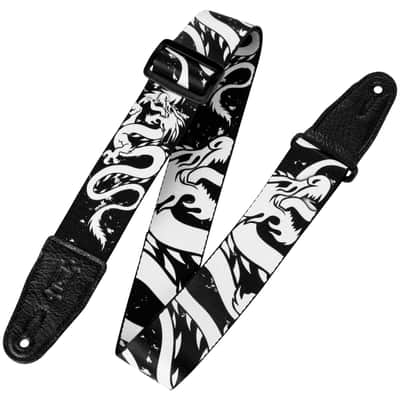 MPD2-013 Sangle en Polyester 5 cm Design 013 Black and White Dragon Levy s image 1