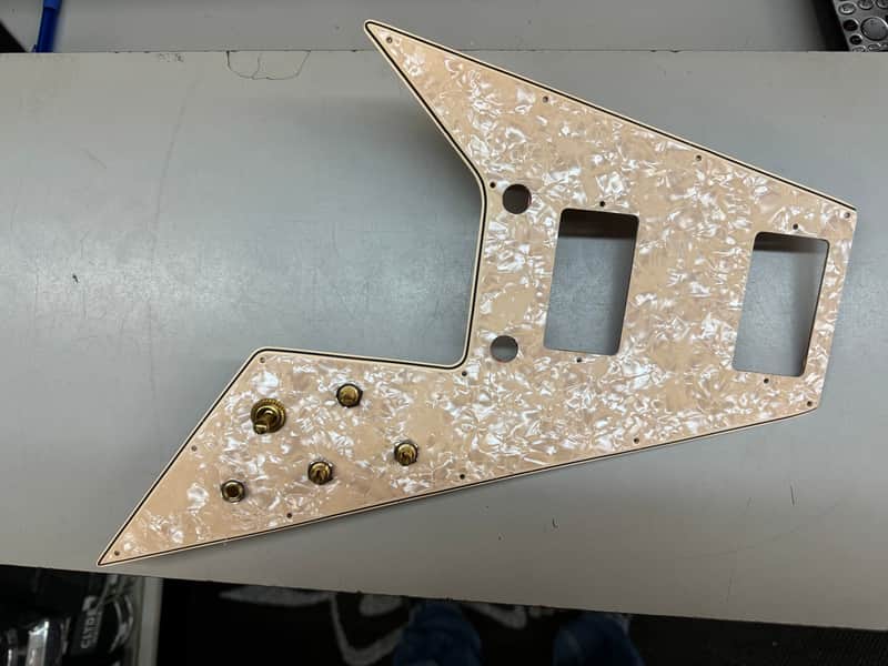WD Music Flying V Wired Pickguard Pots, Switch & Jack image 1