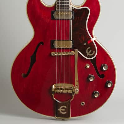 Epiphone Sheraton E212TV Arch Top Semi-Hollow Body Electric Guitar (1964), ser. #67842, black hard shell case. image 3