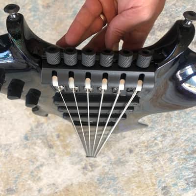 LeFay Pangton 6 string bass guitar headless Translucent Black Green Blue Metalflake Le Fay image 19