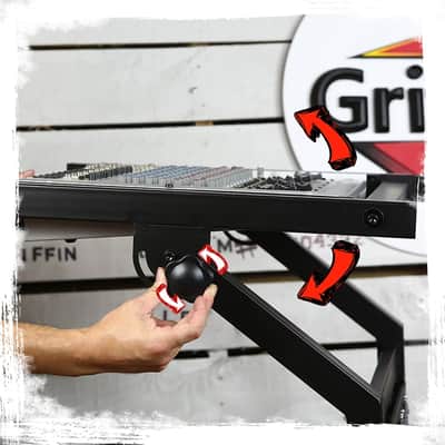 Griffin Rackmount Stand and Adjustable Top Mixer Platform Mount - 19U Rolling Cart Holder for Music Studio - Pro Audio Recording Cabinet Stage Equipment image 12