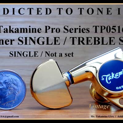 Takamine Takamine Pro Series TP0516 Vintage Tuner SINGLE / TREBLE Side - Gold Machine Head with Gold Buttons image 4