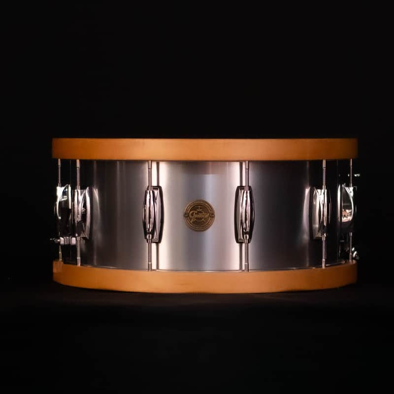 Gretsch 14" x 6.5" Full Range Aluminum Snare Drum with Wood Hoops image 1
