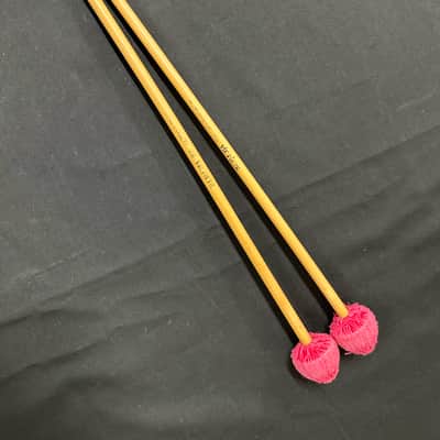 VINTAGE Vic Firth M46 Mike Mainieri Vibe Mallets, Rattan, Pink, 1 Pair-GOOD image 12