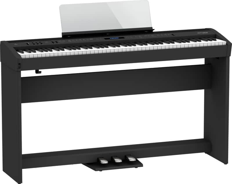 Roland FFP60XBKS K88-Key Digital Portable Piano bundle kit with Stand & Pedals image 1
