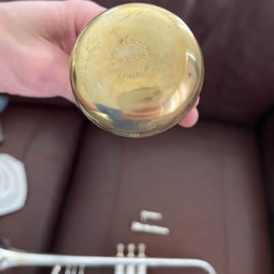 Buescher Model 9 Bb Trumpet (1921) (rare mute) (silver plated) (gold wash bell) (LP) SN 81491 image 16