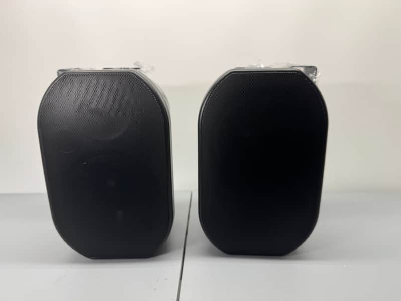 Monoprice 6.5in Weatherproof 2-Way Speakers with Wall Mount Bracket (Pair Black) image 1