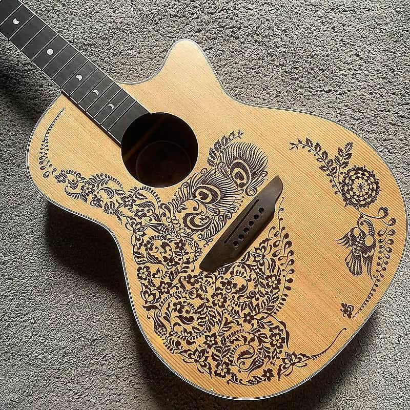 Luna 40 Inch Acoustic Guitar, Carved Oasis Top Body, Mahogany Neck, Rosewood Fingerboard image 1