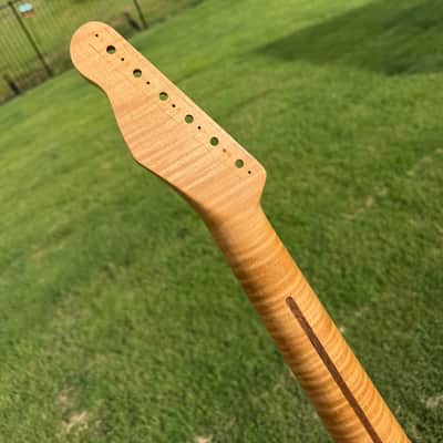 Guitar Mill AAA Flame Maple T-Style neck with nitro finish. image 6