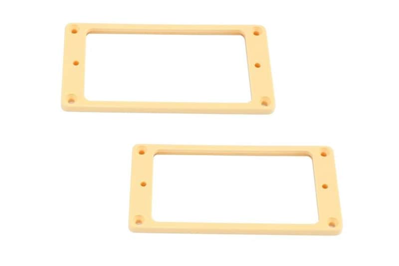 Allparts PC-0733-028 Curved Neck and Bridge Humbucking Pickup Ring Set Cream (set of 2) image 1