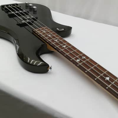 Lefty B.C. Rich JE Eagle Bass Guitar Black Gold Metallic Left Handed 34" Scale Diamond Inlays image 6
