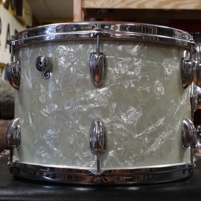1960s Slingerland Gene Krupa Deluxe Outfit in White Marine Pearl 14x20 9x13 16x16 image 15