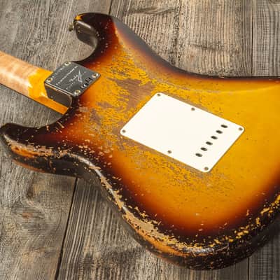 Fender Stratocaster 1959 Reissue (2023) Aged Chocolate 3-Color Sunburst -  Super Heavy Relic image 8
