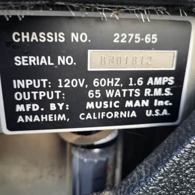 MUSIC MAN RD 112-65 COMBO AMPLIFIER 1975 - JBL K120 SPEAKER image 3