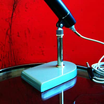 Vintage 1960's Calrad DM-20 dynamic microphone High Z harp mic w cable box & stand # 2 image 6