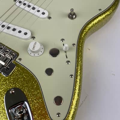 Fender Custom Shop Dick Dale Stratocaster 2021 - Chartreuse Sparkle All Papers, floor sheet, and  Fender Custom Shop Case.. image 4