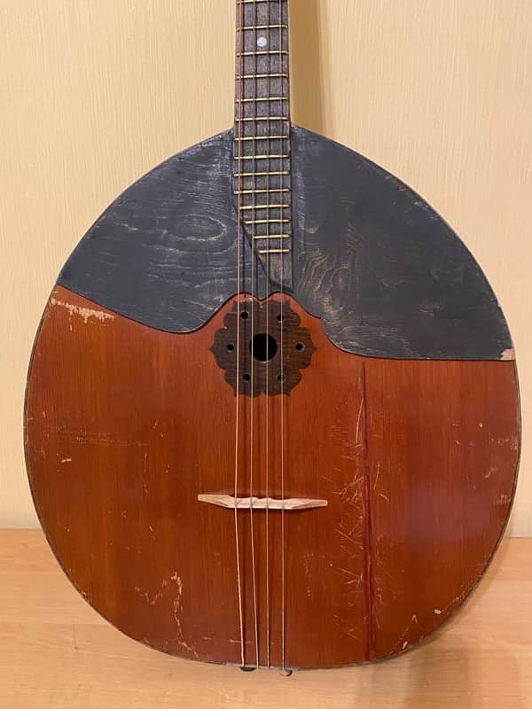 Domra Bass USSR Soviet Folk Instrument Ukrainian Antique Vintage image 1