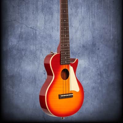 Epiphone Les Paul Acoustic Electric Uke Heritage Cherry Sunburst W/Bag image 8