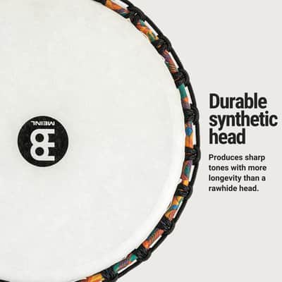 Meinl Percussion PADJ2-M-F 10" Travel Series Djembe, Synthetic Shell & Head, Kenyan Quilt image 4