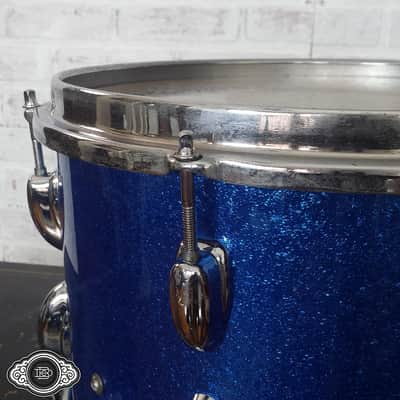 Slingerland early 1960s 3 ply bop toms 12" rack tom 14" floor tom Blue Sparkle image 16