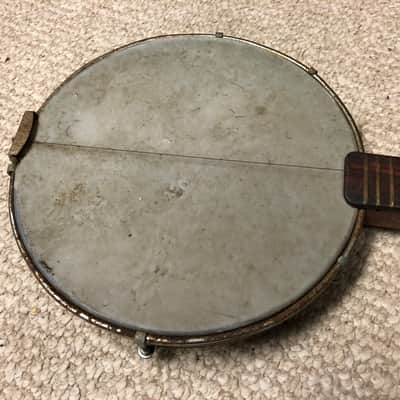 Vintage MIJ Teisco Telestar Stamped Tin Toy Guitar Banjo image 2