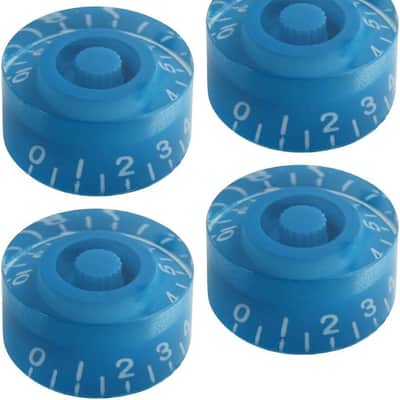 4pcs Blue Top Hat Guitar Knobs | Volume & Tone Speed Control Knob Set for Les Paul, LP-Style Electric Guitars | Split Shaft Replacement Parts Bild 1