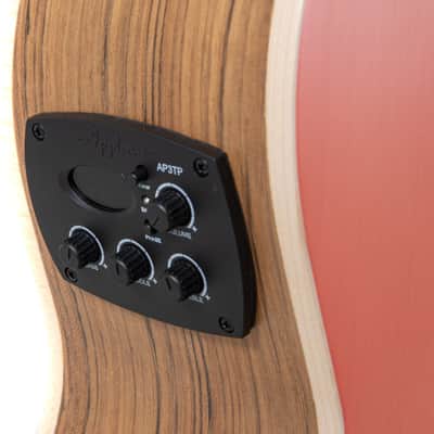 Applause by Ovation AEO-69-O Jump Series OM Cutaway Solid European Spruce Top Maple Neck 6-String Acoustic-Electric Guitar - Peach image 4