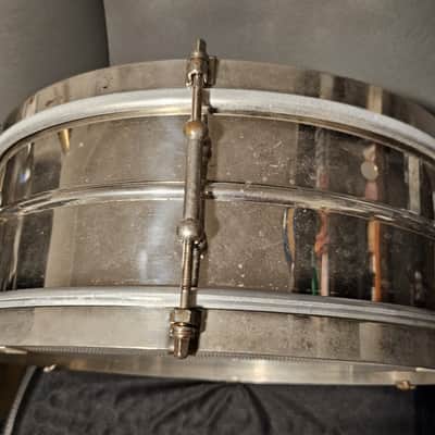 Leedy Utility Model, 5x14, 6-lug 20's/30's - nickel over brass image 4