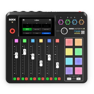 Rode RODECaster Pro II Podcast Production Console with 2x StreamEye PDM-3 Podcast Equipment Bundles and 2x Adjustable Microphone Boom Arms image 2