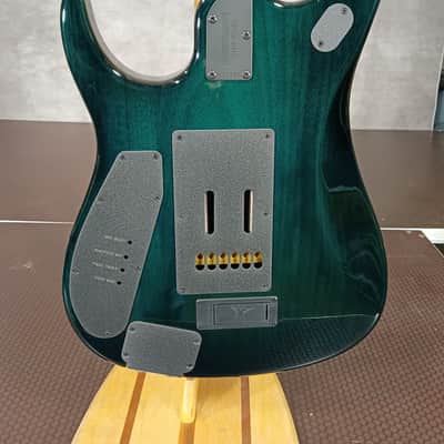 Ernie Ball Music Man John Petrucci Signature JP15-6 2026 - Green Tiger Eye Flame 6.9 pounds image 12