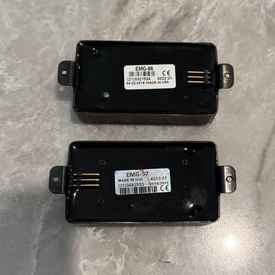 EMG 57/66-BRBC Active Solderless Alnico V Humbucker Set 2010s - Brushed Black Chrome image 4