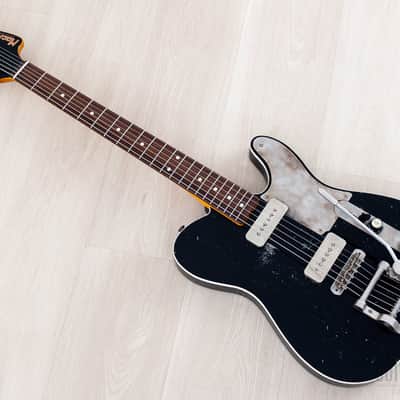 2021 Macmull Heartbreaker Custom P-90 HB-C T-Style Black Relic w/ Bigsby, Case & CoA image 12