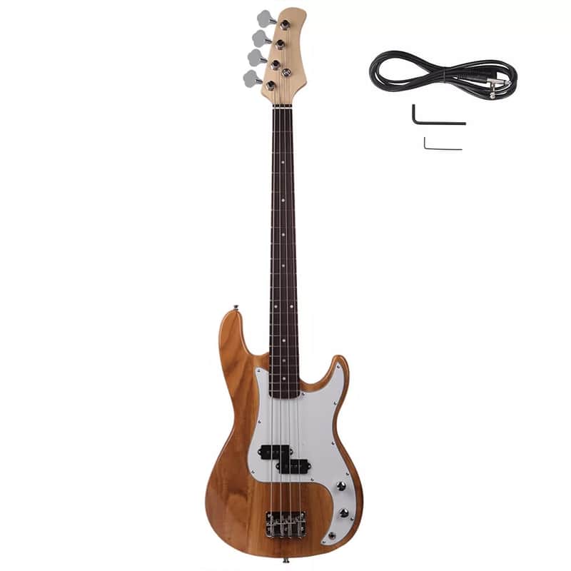New Professional Exquisite Burning Fire Style Electric Bass Guitar Burly Wood image 1