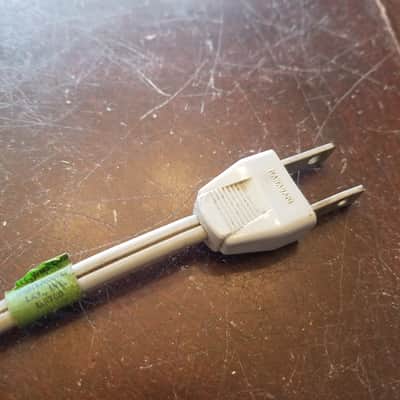 Kawasaki one (1) 117V Power Cord Electric Cable cut Japan Vintage non-polarized grey 1940s-1960s image 5