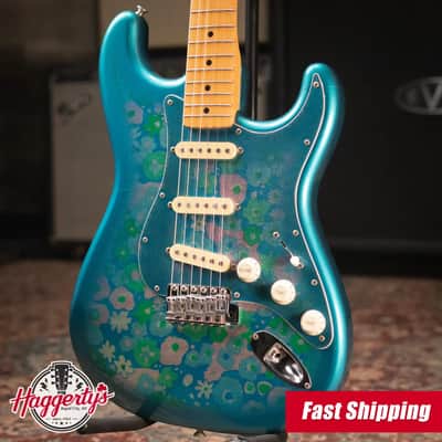 Mid-1980's Fender Stratocaster ST-72 Electric Guitar - Blue Flower with Hardshell Case - Used image 1