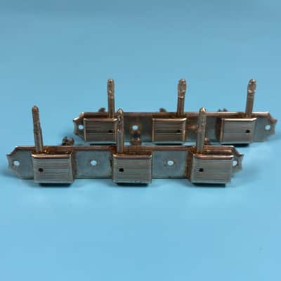 1950s Kluson No Line 3+3 Strip Tuners Vintage Slotted Nickel Tuning Machine Heads For Rebutton W/ Screws! image 2