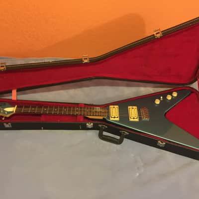 Samick Artist Series Flying V 1980s Metallic Blue image 1