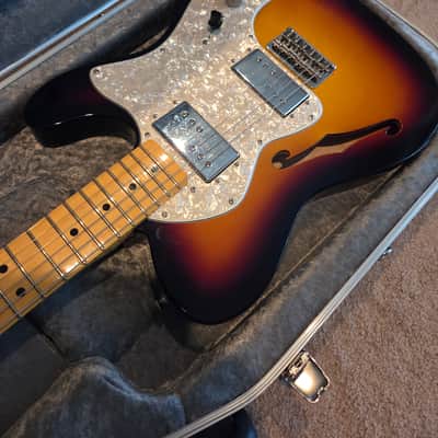 Fender American Vintage II '72 Telecaster Thinline 2024 - 3-Color Sunburst HISCOX Case image 2