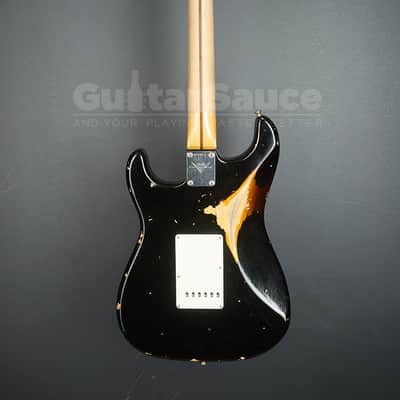 Fender Custom Shop 55 Stratocaster Heavy Relic Aged 2017 - Black Over Chocolate Two Tone Sunburst (COD 2136UG) image 14