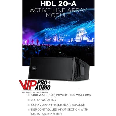 RCF HDL 20-A ACTIVE LINE ARRAY MODULE 1400W Speaker W/ Pole Mount & XLR Cable image 2