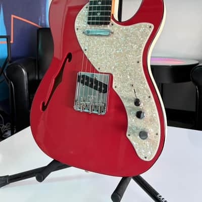 Fender Limited Edition thinline telecaster - fiesta red and white image 7