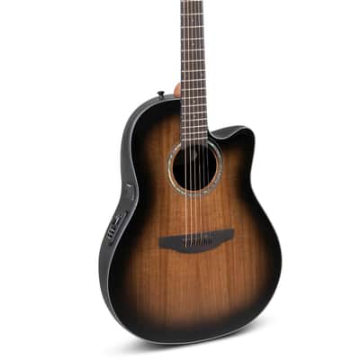 Ovation CS24P-ABLKW Celebrity Traditional Plus Blackwood Top Mid-depth Lyrachord Body Nato Neck 6-String Acoustic-Electric Guitar image 1