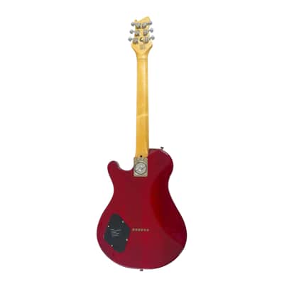 Journey Instruments OE990CB Solid Poplar Flamed Maple Top Overhead 6-String Electric Travel Guitar w/Gig Bag image 2