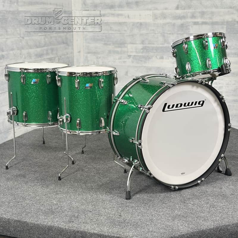 Ludwig Legacy Maple 4pc Bonham Drum Set Green Sparkle image 1