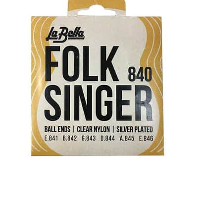 La Bella Guitar Strings  Folk Singer #840 Ball End Nylon for Folk Guitars